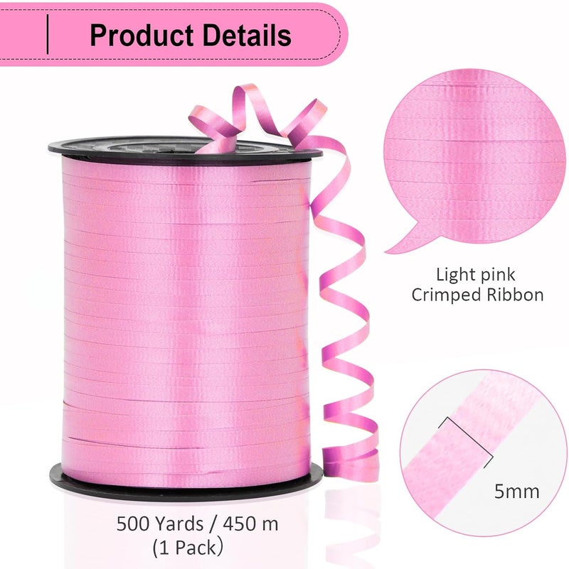 OMISELIO Pink Ribbon, 500 Yard Crimped Pink Curling Ribbon, Curling Ribbon for Gift Wrapping, Curly Ribbon, Balloon String, Balloon Ribbon, Gift Ribbon for Baby Shower, Wedding, Birthday - Image 5